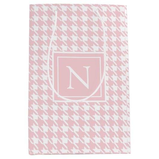 Monogram roze hond medium cadeauzakje (Voorkant)