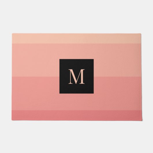 Monogram Roze Horizontale Streep Vrouwelijk Mergel Deurmat (Voorkant)