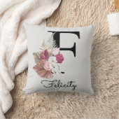 Monogram roze Initiaal F Kussen (Deken)