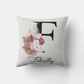 Monogram roze Initiaal F Kussen (Achterkant)