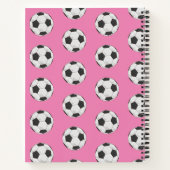 Monogram roze Initiaal Voetbal Patroon Notitieboek (Achterkant)