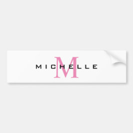 Monogram Roze Jouw naam Speciaal geschenk Geliefde Bumpersticker