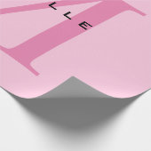 Monogram Roze Jouw naam Speciaal geschenk Geliefde Cadeaupapier (Hoek)