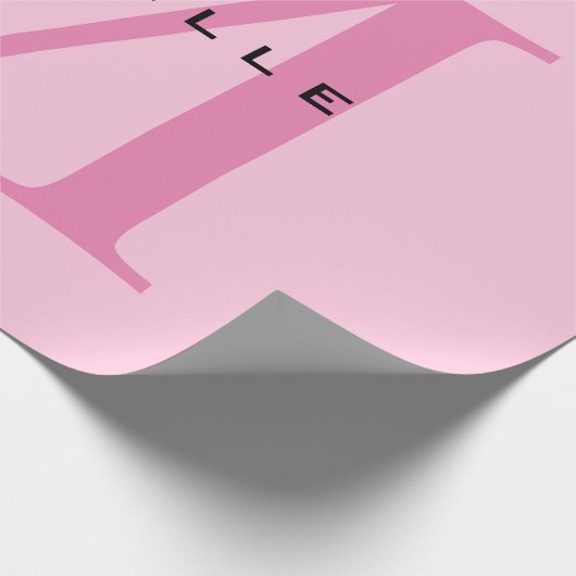 Monogram Roze Jouw naam Speciaal geschenk Geliefde Cadeaupapier (Hoek)