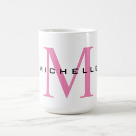 Monogram Roze Jouw naam Speciaal geschenk Geliefde Koffiemok