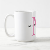 Monogram Roze Jouw naam Speciaal geschenk Geliefde Koffiemok (Links)