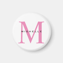 Monogram Roze Jouw naam Speciaal geschenk Geliefde Magneet