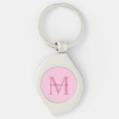 Monogram Roze Jouw naam Speciaal geschenk Geliefde Sleutelhanger (Voorkant)