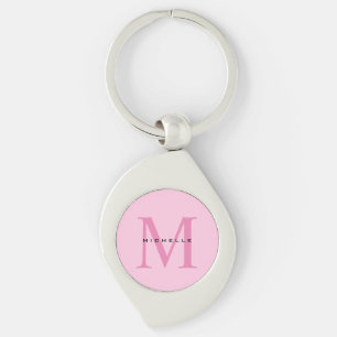 Monogram Roze Jouw naam Speciaal geschenk Geliefde Sleutelhanger