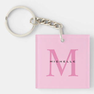 Monogram Roze Jouw naam Speciaal geschenk Geliefde Sleutelhanger
