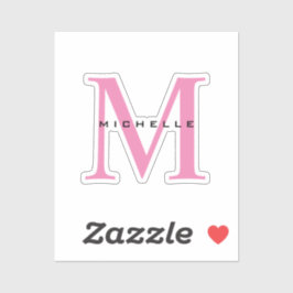 Monogram Roze Jouw naam Speciaal geschenk Geliefde Sticker