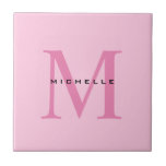 Monogram Roze Jouw naam Speciaal geschenk Geliefde Tegeltje<br><div class="desc">Een leuk speciaal dagcadeau voor uw dierbaren met een eenvoudig, uniek en perfect ontwerp. Of een nuttig, langdurig geschenk om jezelf gelukkig te maken.</div>