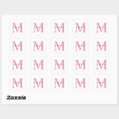 Monogram Roze Jouw naam Speciaal geschenk Geliefde Vierkante Sticker (Vel)