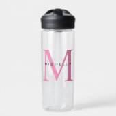 Monogram Roze Jouw naam Speciaal geschenk Geliefde Waterfles (Voorkant)