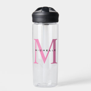 Monogram Roze Jouw naam Speciaal geschenk Geliefde Waterfles