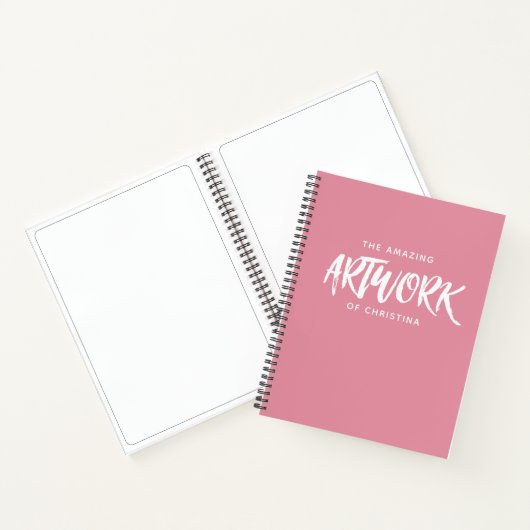 Monogram Roze Jouw naam van de kunstenaar Sketchbo Notitieboek (Binnen)