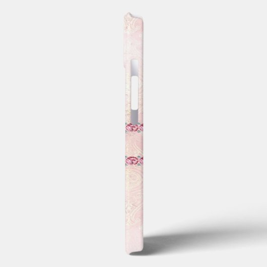 Monogram Roze Juwels Bling Girly Trendy Case-Mate iPhone Case (Achterkant / Links)