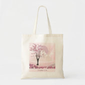 Monogram Roze Kersenbloesem Canvas tas (Voorkant)