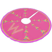 Monogram Roze Kerst Geometrische Regenboog Streep Kerstboom Rok (Gekanteld)
