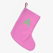 Monogram roze kerststaart kleine kerstsok (Voorkant (Hangend))