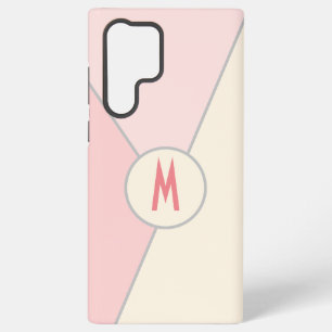 Monogram roze kleur blok samsung galaxy hoesje