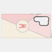 Monogram roze kleur blok samsung galaxy hoesje (Achterkant horizontaal)