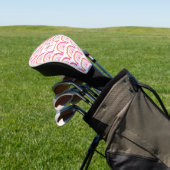 Monogram roze kleurige regenboogpatronen op maat golfheadcover (Insitu)