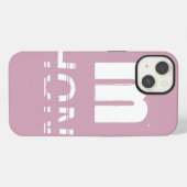 Monogram Roze Koel Modern iPhone Hoesje (Achterkant horizontaal)