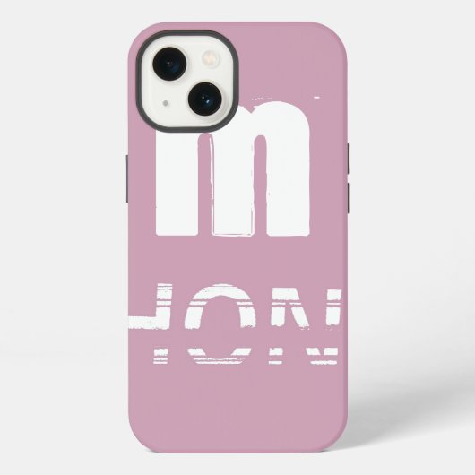 Monogram Roze Koel Modern iPhone Hoesje (Achterkant)