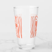 Monogram roze koraal gestreept Zebra Pattern Trend Glas (Links)