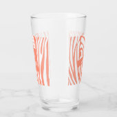 Monogram roze koraal gestreept Zebra Pattern Trend Glas (Rechts)