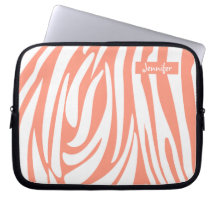 Monogram roze koraal gestreept Zebra Pattern Trend