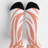 Monogram roze koraal gestreept Zebra Pattern Trend Sokken (Top)