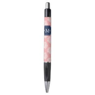 Monogram roze koraalrif pen