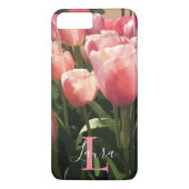 Monogram Roze Koraaltulpen Case-Mate iPhone Case (Achterkant)