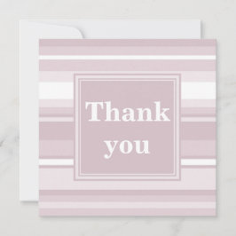 Monogram roze kwarts strepen bedankkaart