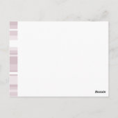 Monogram roze kwarts strepen briefkaart (Achterkant)
