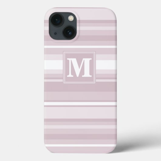 Monogram roze kwarts strepen Case-Mate iPhone hoes (Achterkant)