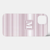 Monogram roze kwarts strepen Case-Mate iPhone hoes (Achterkant (horizontaal))