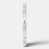 Monogram roze kwarts strepen Case-Mate iPhone hoes (Achterkant / Links)