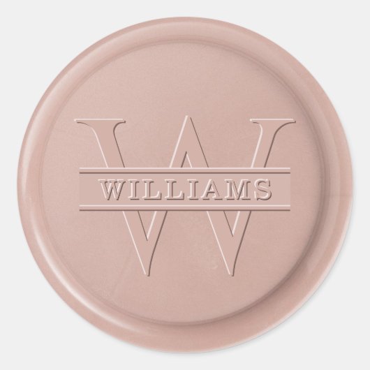 Monogram roze Latte Wax Seal Sticker (Voorkant)