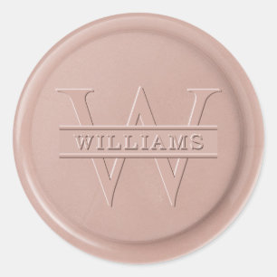 Monogram roze Latte Wax Seal Sticker