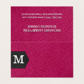 Monogram | Roze leder en pleister Visitekaartje (Buitenkant ongevouwen)
