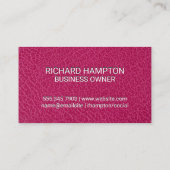 Monogram | Roze leder en pleister Visitekaartje (Achterkant)