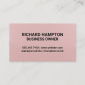 Monogram | Roze lederen Kantoor-ruimte achtergrond Visitekaartje (Achterkant)