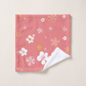 Monogram roze lentematroon bad handdoek (Wasdoekje)
