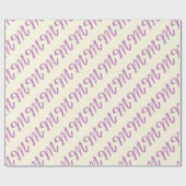 Monogram Roze Letter M op Crème Wrapping Paper Cadeaupapier (Vlak)