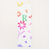 Monogram Roze Lila Geel Blauwgroen Florenz Waterve Yogamat (Voorkant)