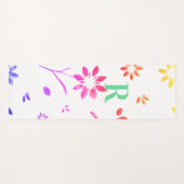 Monogram Roze Lila Geel Blauwgroen Florenz Waterve Yogamat (Voorkant (horizontaal))