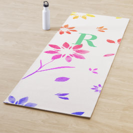 Monogram Roze Lila Geel Blauwgroen Florenz Waterve Yogamat